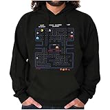 Brisco Brands PACMAN Game Over Retro Video Gaming Hoodie Sweatshirt Women Men Black