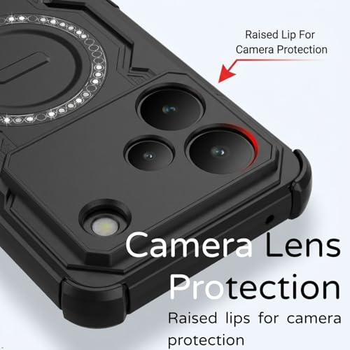 Image of ShieldTech Back Cover Case for Realme P4 5G | 360 Protection Mobile Phone Case Mag-Safe | Camera Protection | Back Cover for Realme P 4 5G / Realme P4 5+G - Black TPU+PC