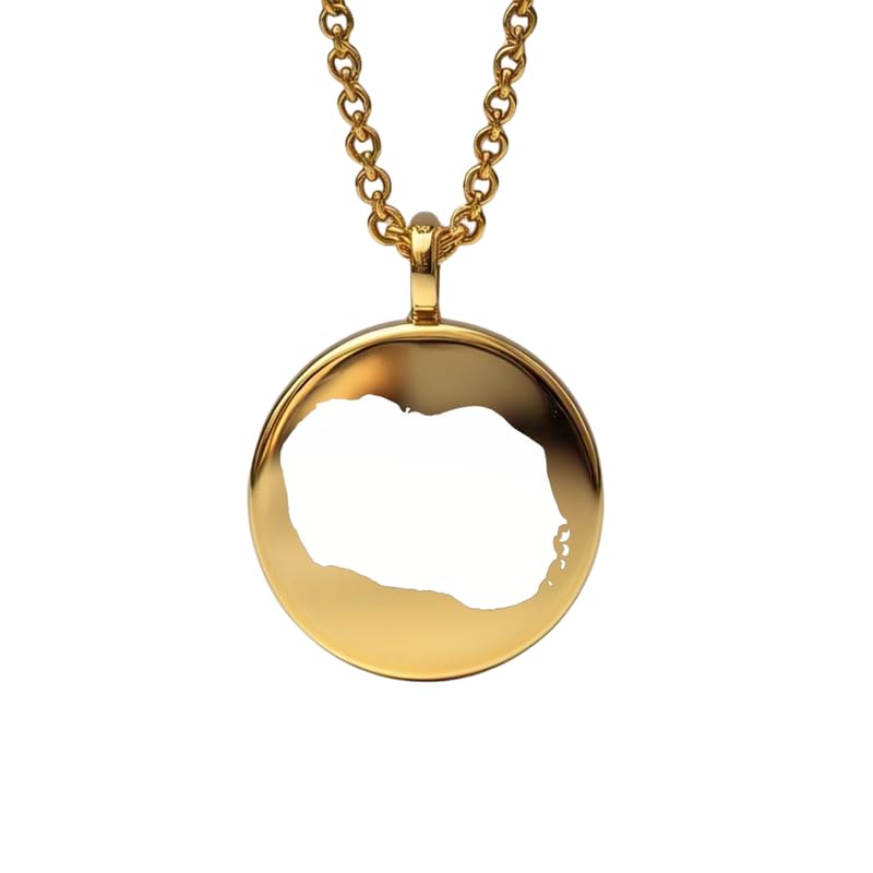 Pendentif carte des Îles Cook en argent sterling plaqué or 14 carats, forme ronde de 24 mm et épaisseur de 1,5 mm, breloque Terre, bijou de voyage délicat | Médaillon gravé Aventure | LKB_MAP_475