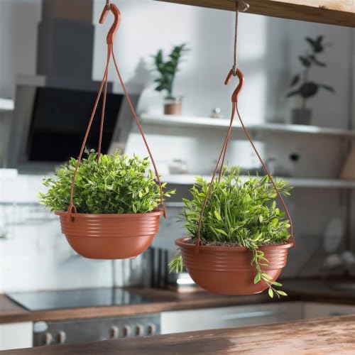 Plastard Blumenampel Ø 45 cm in Terrakotta mit Aufhänger, Deko Pflanzschale – Ansicht 4