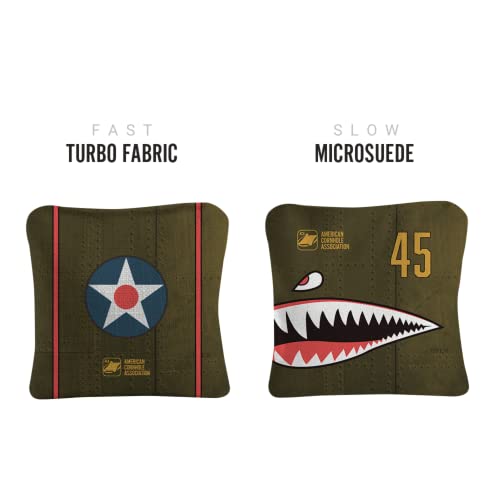 ACA Synergy Pro Professional Cornhole Bags Dual Sided Regulation 6x6 Set of 4 Patriotic Bomber Olive