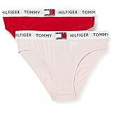 Tommy Hilfiger Mädchen 2P Unterwäsche im Bikini-Stil, Primary Red/Pale Pink, 10/12/2020