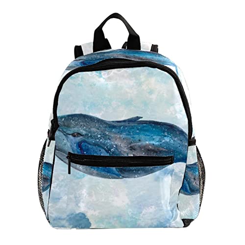 Sac à dos pour garçons et filles baleine bleue de 30,5 cm pour la rentrée