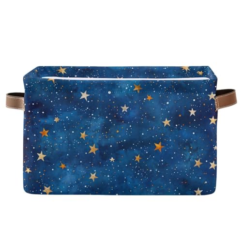 PaChyLuu Star Storage Basket Bin Canvas Fabric Organizer Toys Basket with Handles for Home Office Nursery, Clothes, Gifts, 1 Pcs