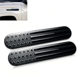 Yiwview 2PCS 3D Metal American Flag Emblem Decal, 6 x 1 Inch USA Flag Badge Sticker, Self-Adhesive Patriotic USA Flag Decal Sticker for Car Truck SUV Window (Black)