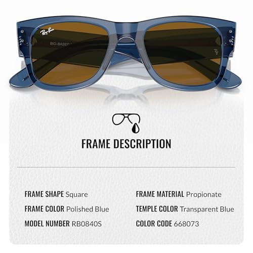 Ray-Ban RB0840S MEGA WAYFARER BIO-BASED Square Shaped Sunglasses for Men & Women with Official RAYBAN Eyewear Kit3