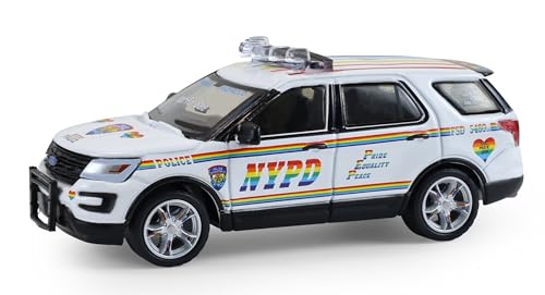 Greenlight 43050-C 1:64 Scale Hot Pursuit Series 47 Diecast Police Vehicles 2016 Police Interceptor Utility - NYPD Pride Livery