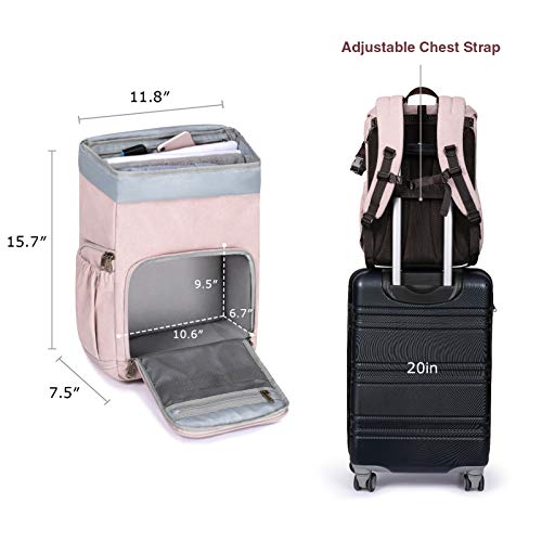 BAGSMART-Camera-Backpack-Anti-Theft-DSLR-SLR-Camera-Bag-Water-Resistant-Canvas-Backpack-Fit-up-to-15-Laptop-with-Rain-Cover-Tripod-Holder-for-Women-and-Men-Pink