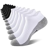 eallco Mens Ankle Socks Low Cut Athletic Cushioned Running Tab Socks 6 Pack