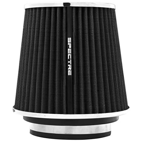 Spectre Universal Clamp-On Air Filter: High Performance, Washable Filter: Round Tapered; 3 in/3.5 in/4 in Flange ID; 6.719 in (171 mm) Height; 6 in (152 mm) Base; 4.75 in (121 mm) Top, SPE-8131, Black Cover