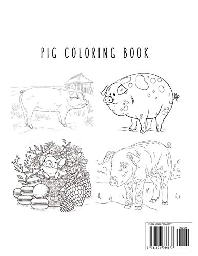Pig Coloring Book: Pig Toy Gifts for Toddlers, Kids Ages 4-8 ,Girls 4-8, 8-12 or Adult Relaxation | Cute Easy and Relaxing Realistic Large Print Birthday Gifts image 4