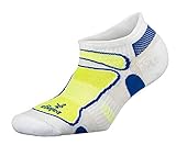 Balega Ultralight No Show Athletic Running Socks for Men and Women (1 Pair), White/Neon Yellow/Royal, Medium