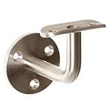 Edelstahl Handlaufhalter Bayram® mit flach oder rund Anschraubplatte Handlaufträger 42,4 mm V2A Geländerhalterung Handlauf (Gebogen 42)