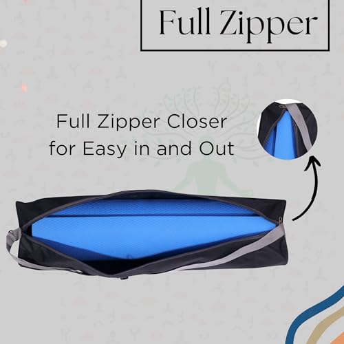 Image of Yoga Mat Cover Bag with Adjustable Shoulder Strap Waterproof Yoga Mats Carry Bags fit for 4mm to 8 mm Yoga Mat for Women and Men Zipper Mats Bag's for Meditation Mat (Grey)