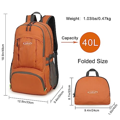 Image of G4Free 40L Lightweight Packable Hiking Backpack, Waterproof Travel Daypack