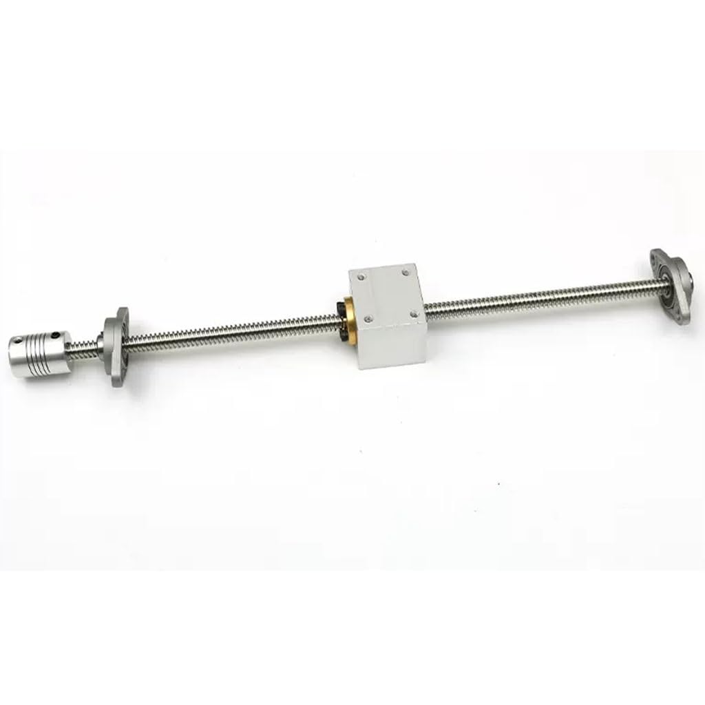 Zestaw poziomy śruby pociągowej T8 8mm ołowiu 100mm-800mm Zestaw nakrętek śruby trapezowej z gniazdem nakrętki kwadratowej 1 zestaw 200mm(800mm)