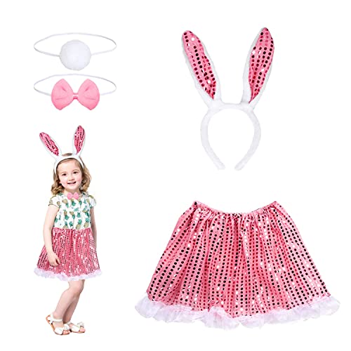 Yi'antai Ensemble Déguisement de Minnie pour Enfant, Costume Minnie pour Fille, Tutu Bandeau Oreilles Souris Déguisement pour Fille Pâques Halloween Carnaval Cosplay Fête Accessoires