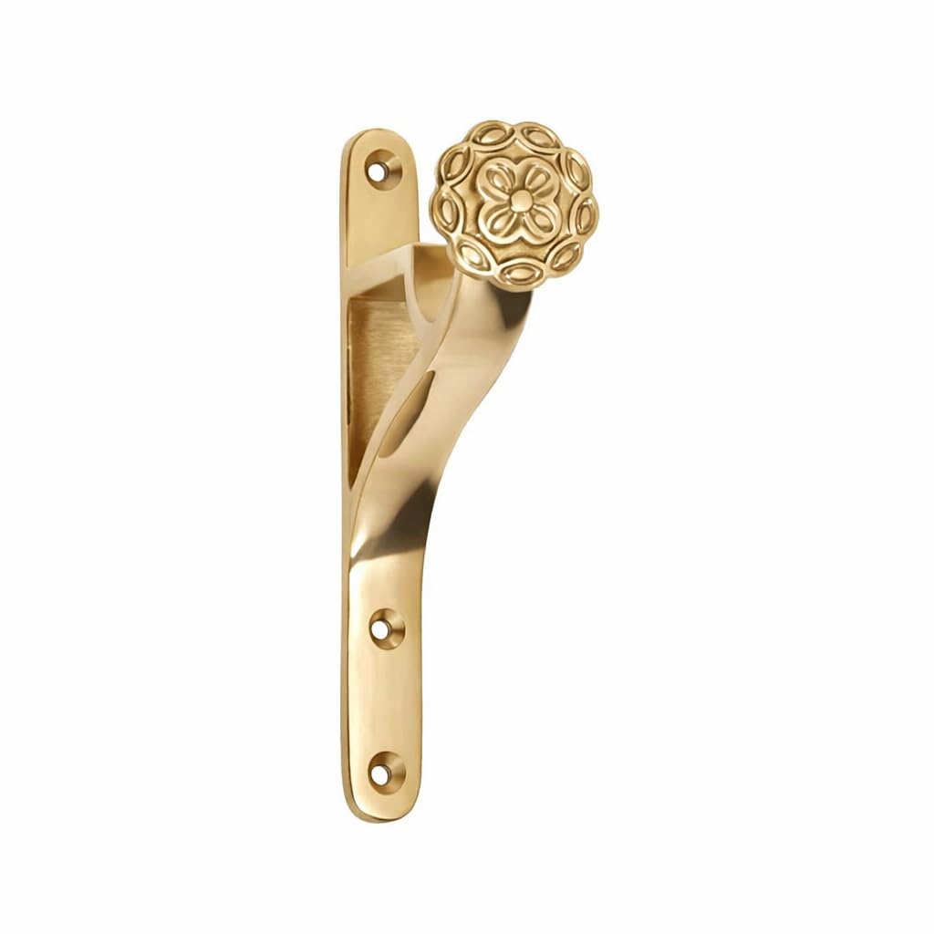 Solid Brass Curtain Pole Brackets Rod holders with brass matching screws - 1pc (25mm)