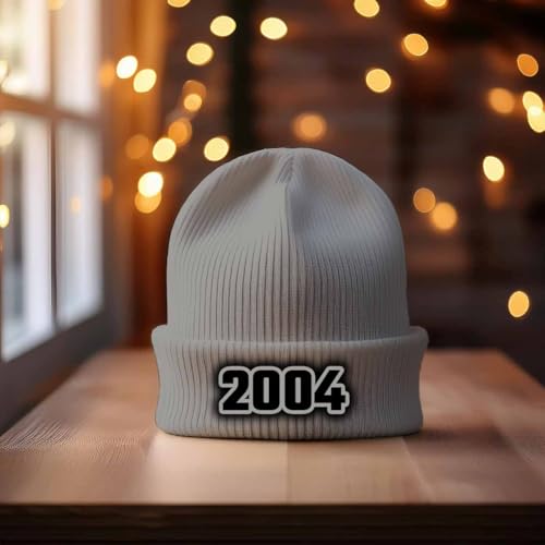 Bonnet 2004 Year en maille premium grise avec revers ajustable