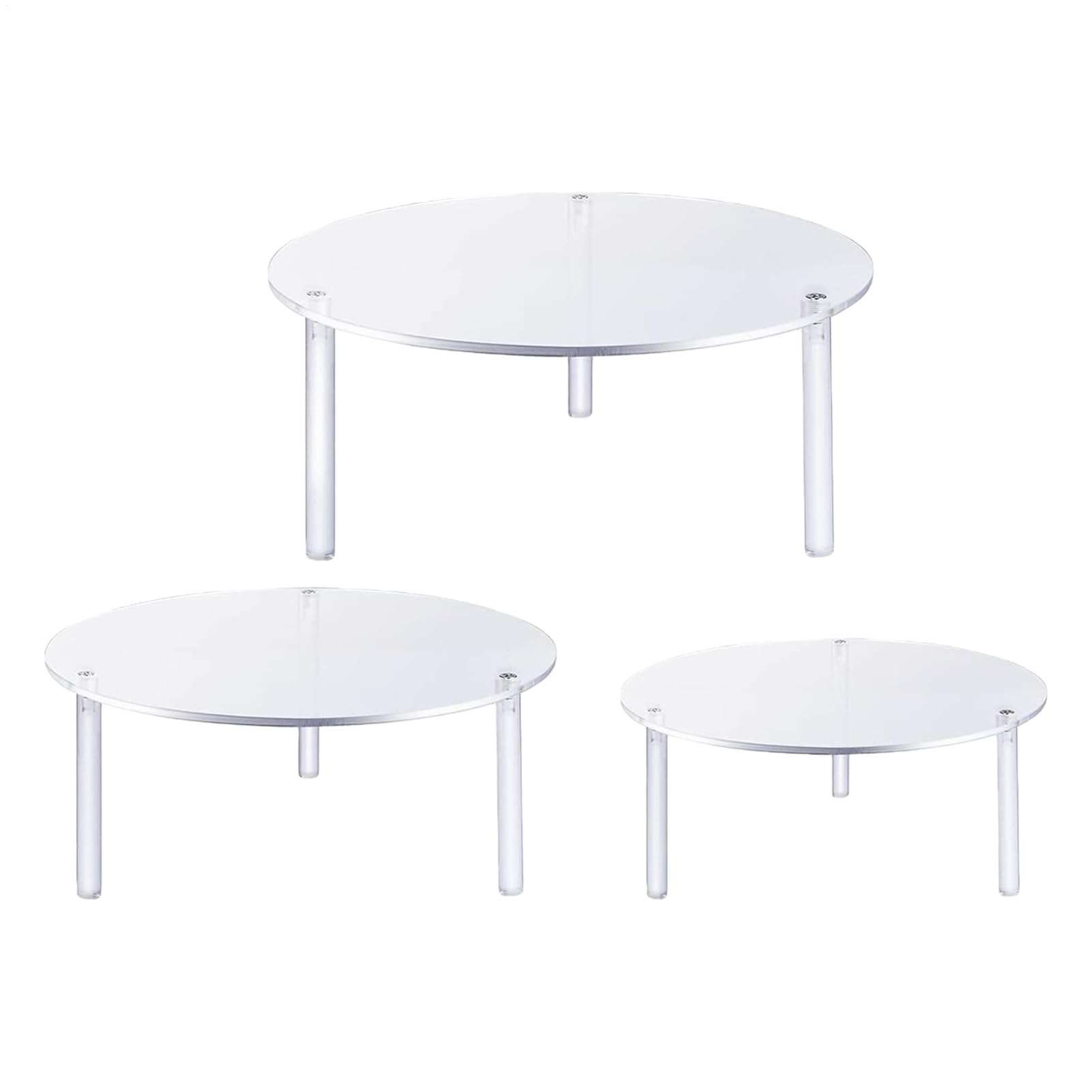 Genérico Soporte Para Cupcakes 3 Piezas Transparentes Redondas Para Servir