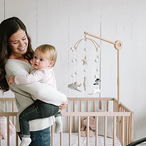 Sasa Wooden Crib Mobile Arm - Baby Mobile Holder For Crib (100% Beech Wood, 30 Inch) With Strong Hold Anti Slip Attachment Clamp For Sturdy Mobile Hanger #TOP2