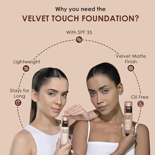Image of Glam21 Velvet Touch Oil Control Silk Foundation|Waterproof, High Coverage, Velvet Matte Finish,Ultimate Full coverage, Lightweight and Breathable,SPF 35 Long Lasting|Beige-50gm