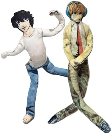 Cuscino Peluche Light Yagami E L, Action Figure Twistable 28 Cm Con Testa E Arti Snodabili, Regalo Anime