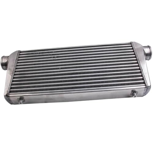 Front Intercooler Tube And Fin 600x300x76 3inch In Outlet Black Compatible With Universal(Silver)