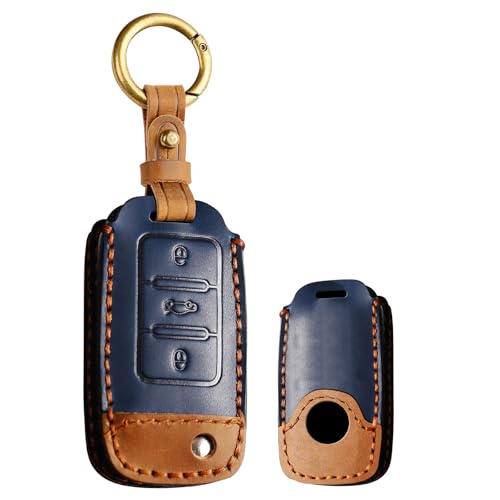 Porte-clés Volkswagen Passat Jetta Beetle étui cuir à 3 boutons