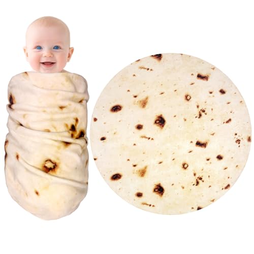 Image of mermaker Burritos Tortilla Swaddle Blanket Baby for Toddler Newborn, 285 GSM Soft Flannel Taco Wrap Blanket Funny Gifts for Baby Shower Boys Girls, 36 inch