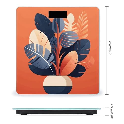 Báscula digital para baño con diseño tropical y pantalla LCD miniatura 2