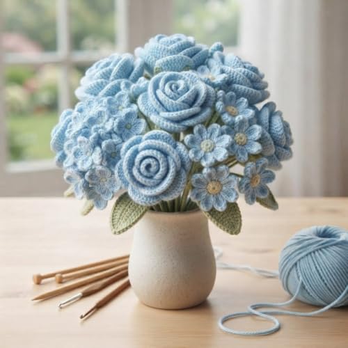 Image of ProKart Premium Woolen 4 Ply Hand Knitting Wool Yarn | Fine Weight Soft Yarn for Sweater, Scarf, Hat, Baby Clothes, Purse, Gift Bags & DIY Craft Accessories (Sky Blue, 100gms x 1 Pack) - PRO08
