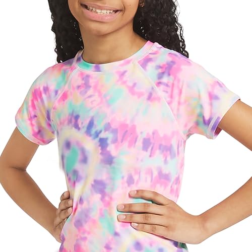 Image of Lands' End Girls' Swim UPF 50+ Short Sleeve Sun Tee Rash Guard Shirt