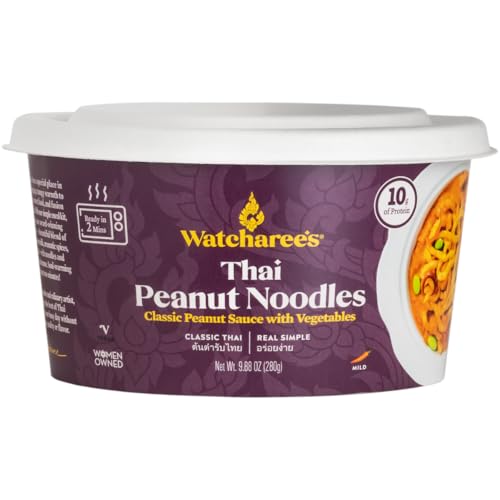 WATCHAREE'S Thai Peanut Noodles, Classic Peanut Sauce with Vegetables, Vegan