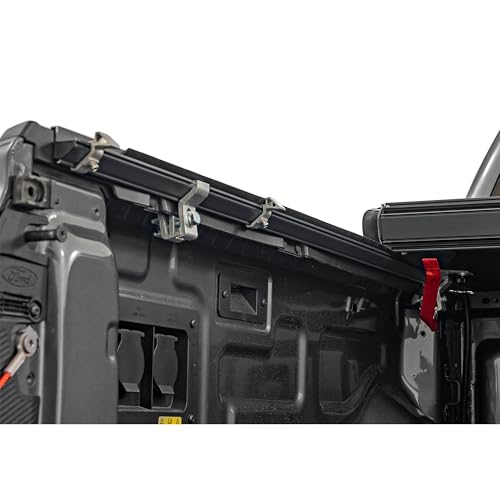 Image of Rough Country Hard Tri-Fold Tonneau Cover for Ford Ranger (2019-2023) - Low-Profile Aluminum Truck Bed Cover, Fits 5' Bed (61 inch)