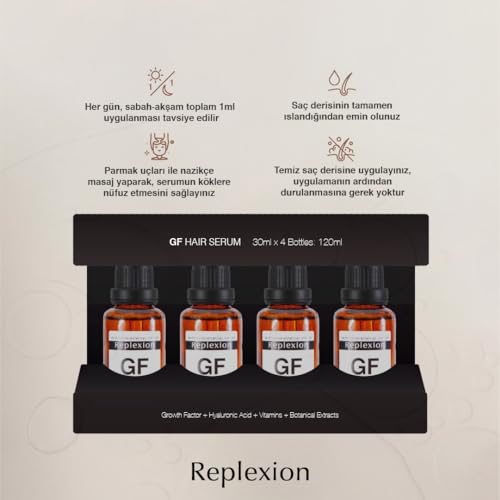 Replexion Hair Regrowth Serum- Maximum Strength DHT Blocker. Repairs & Stimulates New Follicle Grow Stronger, Thicker, Fuller, Longer, Healthy Scalp, Anti Hair Loss. For Men & Women (4 Pcs - 120 ML) - Image 6