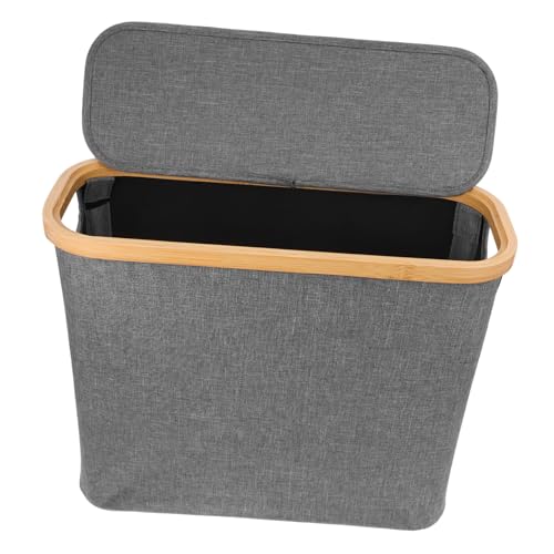 KALLORY Toilet Paper Storage Basket with Lid and Organizer for Bathroom and Kitchen Capacity Toilet Paper Holder Design Grey Color