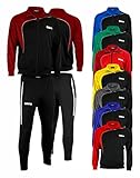 OMKA Trainingsanzug Sportanzug Jogginganzug Freizeitanzug Weinrot/Schwarz, 3XL