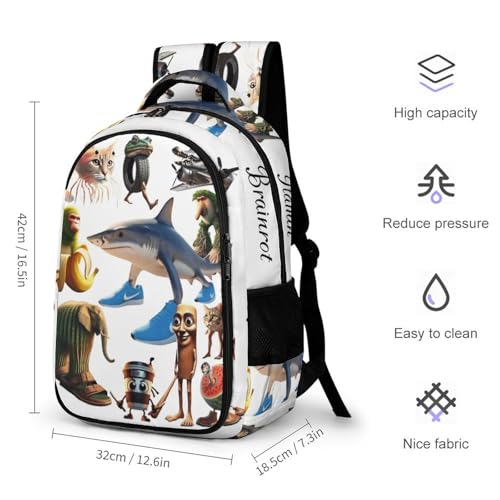 Tralalero Backpack: Compact Italian Style for School & Travel - 16.5" Laptop Bag, Men's Gifts, Lightweight (fits Airline Personal Item)2