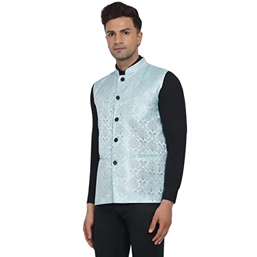 Image of Veera Paridhaan Men's Jacquard Printed Nehru Jacket