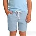 Zzalalana Toddler Boys Athletic Shorts with Pockets Elastic Waist Summer Casual Cotton Running Shorts for Kids 1-11 Years Light Blue