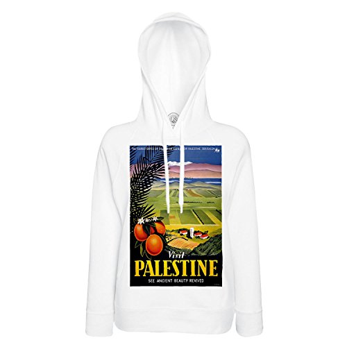 Sweat à capuche Visit Palestine orange look vintage et confort unique pour l'automne
