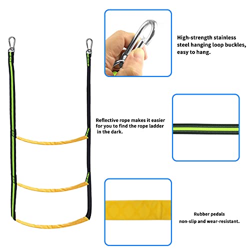 VOANZO 3 Step rope ladder portable folding auxiliary rope ladder for Motorboat Canoeing Sailboat Outdoor Climbing Ladders - Image 3