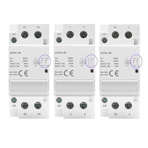 Contacteur CA sur rail DIN 2P 40A 1NO 1NC modulaire pour borne de recharge EV