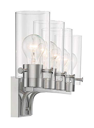 Image of Nuvo 60 /7174 Sommerset 4-Light Vanity Fixture with Clear Glass - Brushed Nickel Finish