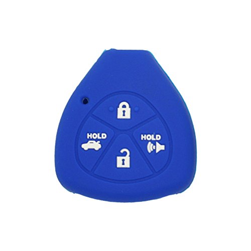 BROVACS Silicone Cover Protector Case Holder Skin Jacket Compatible with TOYOTA 4 Button Remote Key Fob CV2416 Deep Blue