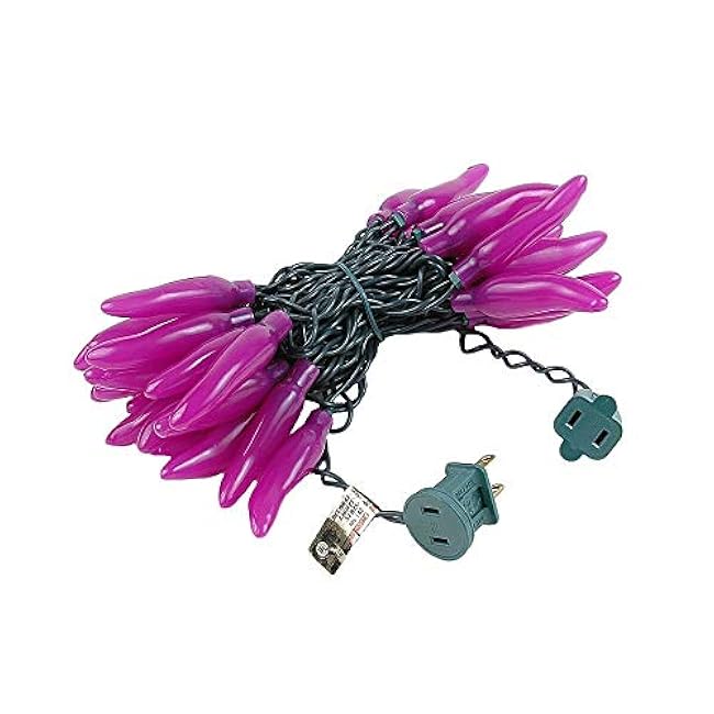 Novelty Lights 11FT Chili Pepper String Lights, 35 Lights Indoor/Outdoor Connectable Mini Light Set, Purple