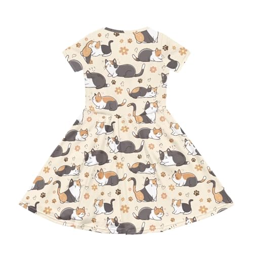 Image of Short Sleeve Dress for Girls with Pockets Cute Toddler Girl Clothes Summer 2-12