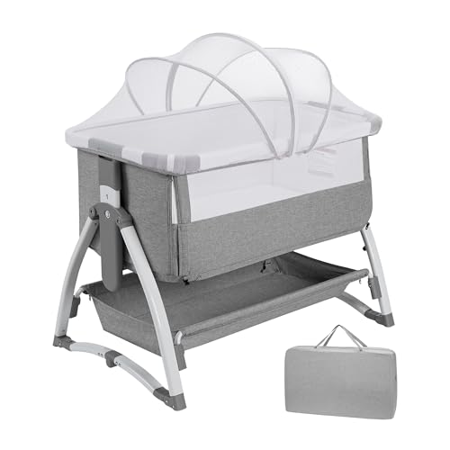 Cuna de Colecho para Bebés – Cama Auxiliar de Dormir al Lado de los Padres, Altura Ajustable, Barandilla Desmontable, Segura y Cómoda, Fácil de Montar para el Hogar