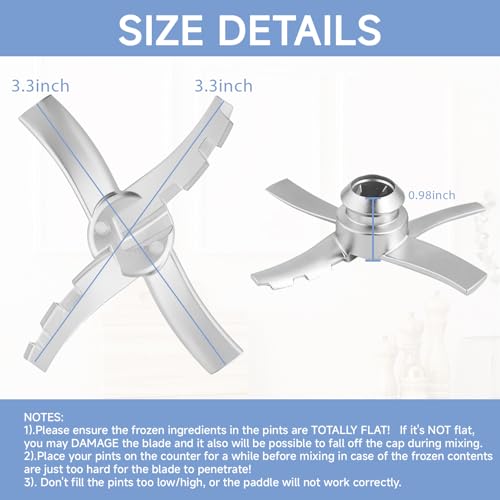 Image of Replacement Paddle Compatible with Ninja Swirl Creami NC701 Series Ice Cream Makers,Replacement Parts Blade for Ninja Creamy Soft Serve NC701 NC701C